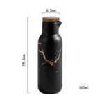 black nordic marbled ceramic seasoning jar 1pcs bottle
