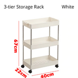 kitchen movable storage rack 3 tier - white