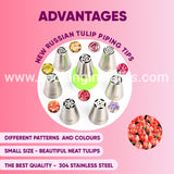 new 8pcs/set russian tulip piping tips small / mini size