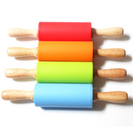 rolling pin with wooden handle dough roller for children