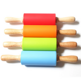 rolling pin with wooden handle dough roller for children