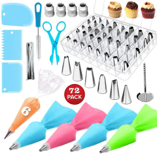 Cake Decorating Tools Supplies, 73 PCS Cake Decorating Kit with Cake  Rotating Turntable, Icing Spatulas, Cake Scrappers, Cake Cutter, Piping  Nozzles, Pastry Bag, Kitchen Utensils Kit price in UAE | Amazon UAE |  kanbkam