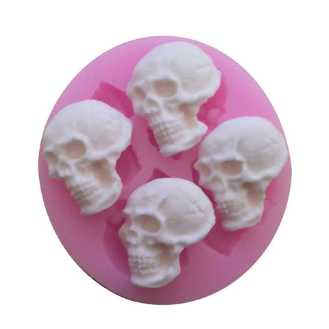 3d skull  embossed silicone mold
