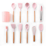 silicone kitchen sets pink 12pcs