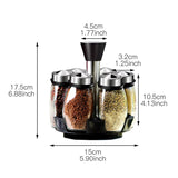 6 spice jars with 360 rotating holder