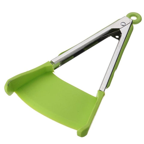 spatula tongs (2 in 1) green / 9 inch