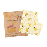 3pcs/set reusable beeswax wrap banana